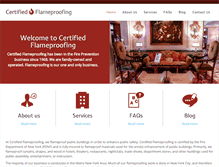Tablet Screenshot of certifiedflameproofing.com